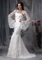 Modest Mermaid Strapless Lace Wedding Dress With Jacket Low Price